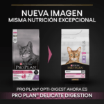 alimento completo para gatos adultos con una digestión sensible o apetitivo caprichoso, rico en pavo