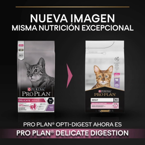 alimento completo para gatos adultos con una digestión sensible o apetitivo caprichoso, rico en pavo