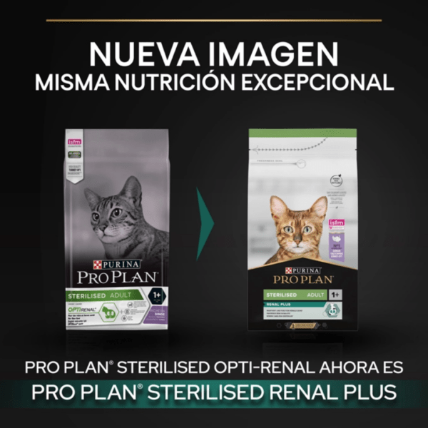 Pro plan Gatos Esterilizados Pavo Renal alimento completo para gatos adultos esterilizados, rico en pavo, que favorece una función renal saludable.