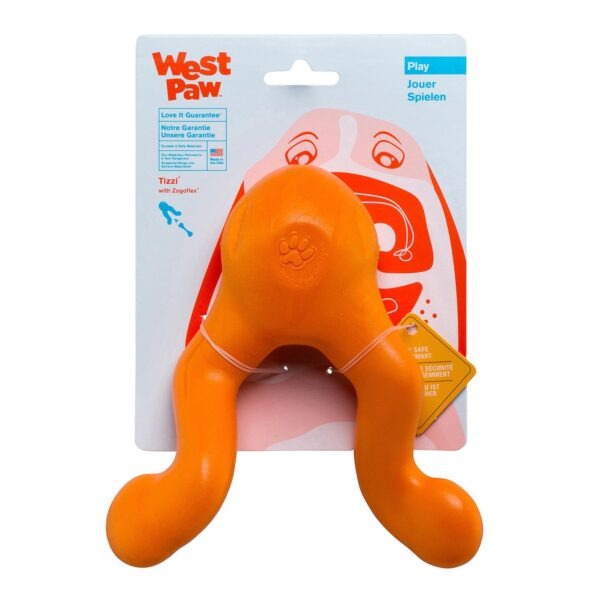 West Paw Zogoflex Juguete Tizzi L 18Cm Mandarina