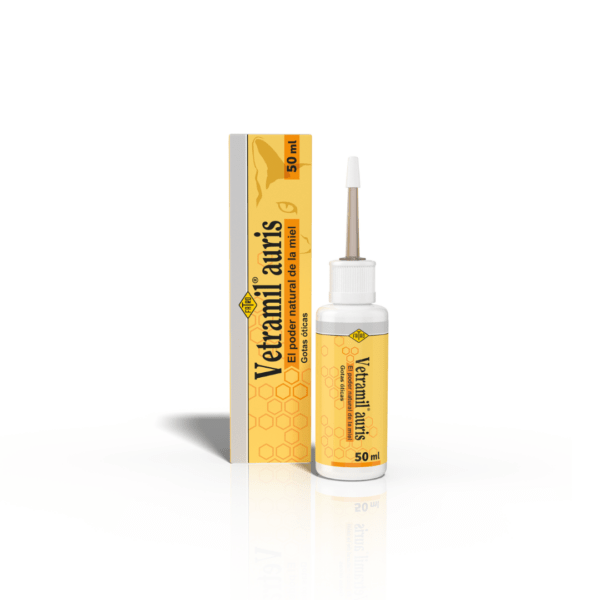 Gotas óticas para usar en caso de enrojecimiento e irritación en el conducto auditivo externo. Vetramil Auris